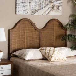 Hazel Vintage Wood And Synthetic Rattan Arched Headboard Walnut - Baxton Studio 12 Hazel Vintage Wood And Synthetic Rattan Arched Headboard Walnut - Baxton Studio -Home Furniture Shop-Baxton Studio GUEST a49825fa 050a 4bcb 95b9 0b85f0b571fa