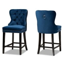 2pc Howell Modern Velvet Upholstered Wood Counter Height Barstool Set - Baxton Studio -Home Furniture Shop-Baxton Studio GUEST a49ba721 8ae4 4c0a b569 33e893b965da