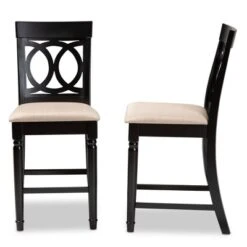 Set Of 2 Verina Upholstered Wood Counter Height Barstools Sand/Espresso - Baxton Studio -Home Furniture Shop-Baxton Studio GUEST a54a1562 a408 4657 8005 1cf7ed2e6a7b