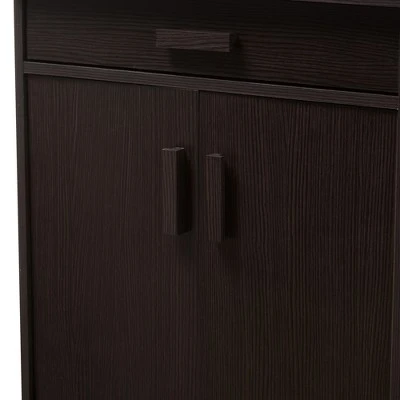 Bienna Modern And Contemporary Finished Shoe Cabinet Dark Brown - Baxton Studio 8 Bienna Modern And Contemporary Finished Shoe Cabinet Dark Brown - Baxton Studio - Image 6