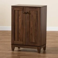 2 Door Nissa Wood Shoe Storage Cabinet Walnut Brown - Baxton Studio -Home Furniture Shop-Baxton Studio GUEST a5db4f88 be9f 4825 883d 09f6005f5e2b