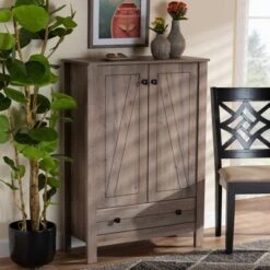 Derek Wood 1 Drawer Shoe Cabinet-Oak - Baxton Studio 12 Derek Wood 1 Drawer Shoe Cabinet-Oak - Baxton Studio -Home Furniture Shop-Baxton Studio GUEST a61e4804 5f4b 4860 8ee3 1e968b51ec37