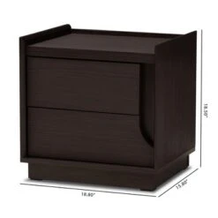Larsine Finished 2 Drawer Nightstand Brown - Baxton Studio 12 Larsine Finished 2 Drawer Nightstand Brown - Baxton Studio -Home Furniture Shop-Baxton Studio GUEST a7e04afd 5840 456a ba9d b8e0f696a54e