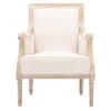 Chavanon Wood & Linen Traditional French Accent Chair Light Beige - Baxton Studio
