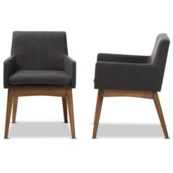 Set Of 2 Nexus Mid Century Modern Walnut Wood Fabric Upholstered Dining Armchair - Baxton Studio -Home Furniture Shop-Baxton Studio GUEST aa8d1c8a 9ab0 41e6 91b9 3e6b55d66d77