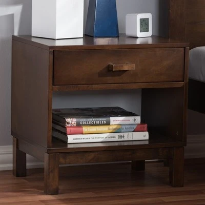 Deirdre Modern And Contemporary Wood 1 Drawer Nightstand - Baxton Studio 10 Deirdre Modern And Contemporary Wood 1 Drawer Nightstand - Baxton Studio - Image 8