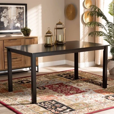 Eveline Rectangular Wood Dining Table Espresso - Baxton Studio 5 Eveline Rectangular Wood Dining Table Espresso - Baxton Studio - Image 3