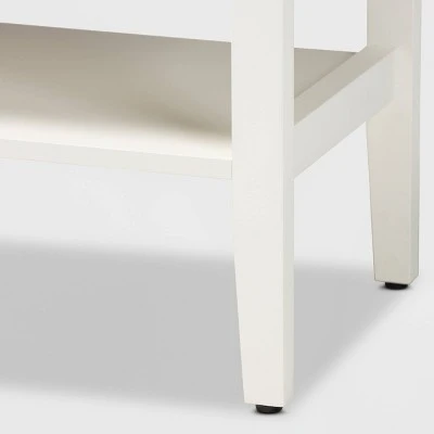 Chauncey Wood And Glass 2 Door Kitchen Cabinet White - Baxton Studio 7 Chauncey Wood And Glass 2 Door Kitchen Cabinet White - Baxton Studio - Image 5