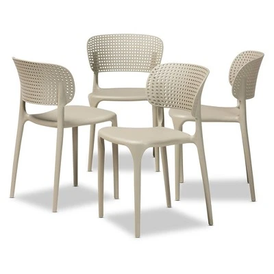 4pc Rae Plastic Stackable Dining Chair Set - Baxton Studio 10 4pc Rae Plastic Stackable Dining Chair Set - Baxton Studio - Image 8