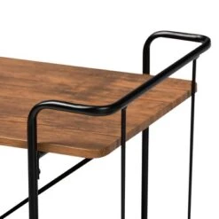 Neal Metal And Wood Kitchen Serving Cart Walnut/Black - Baxton Studio -Home Furniture Shop-Baxton Studio GUEST ad3dc559 ad92 4817 b8f4 0ae0369af789