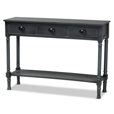 Garvey Wood 3 Drawer Entryway Console Table - Baxton Studio 11 Garvey Wood 3 Drawer Entryway Console Table - Baxton Studio - Image 9