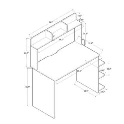 Garnet Wood Desk With Shelves Walnut/Brown - Baxton Studio -Home Furniture Shop-Baxton Studio GUEST ae479964 fc0e 41ec 8ac3 4b0a7093ae8b