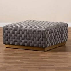 Noah Velvet Fabric Upholstered Square Cocktail Ottoman Gray/Gold - Baxton Studio 9 Noah Velvet Fabric Upholstered Square Cocktail Ottoman Gray/Gold - Baxton Studio -Home Furniture Shop-Baxton Studio GUEST aed96c9b 067f 43a4 9efa bd2bba3469b3
