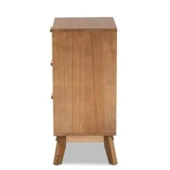 Baden Wood With Rattan 3 Drawer Nightstand Walnut Brown - Baxton Studio -Home Furniture Shop-Baxton Studio GUEST af629532 7b81 4b4b 9ec4 01724707e0fa