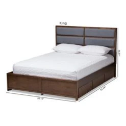 Macey Modern And Contemporary Fabric Upholstered Walnut Finished Storage Platform Bed Gray/Brown - Baxton Studio 24 Macey Modern And Contemporary Fabric Upholstered Walnut Finished Storage Platform Bed Gray/Brown - Baxton Studio -Home Furniture Shop-Baxton Studio GUEST af856b7e ea46 47d9 8ea6 482c2b968108