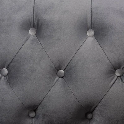 Emma Velvet Upholstered Button Tufted Chesterfield Sofa - Baxton Studio 6 Emma Velvet Upholstered Button Tufted Chesterfield Sofa - Baxton Studio - Image 4