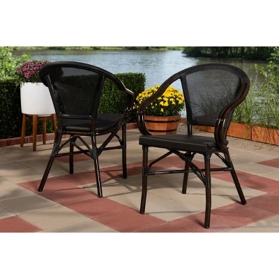 Set Of 2 Artus Indoor And Outdoor Stackable Bistro Dining Chairs - Baxton Studio 7 Set Of 2 Artus Indoor And Outdoor Stackable Bistro Dining Chairs - Baxton Studio - Image 5