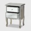Leonie Wood And Mirrored Glass 2 Drawer Nightstand Silver - Baxton Studio 1 Leonie Wood And Mirrored Glass 2 Drawer Nightstand Silver - Baxton Studio -Home Furniture Shop-Baxton Studio GUEST b091e360 3d1e 46c1 a052 4069307e4692