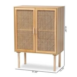 Maclean Rattan Wood 2 Door Storage Cabinet Natural/Brown - Baxton Studio 22 Maclean Rattan Wood 2 Door Storage Cabinet Natural/Brown - Baxton Studio -Home Furniture Shop-Baxton Studio GUEST b0ab00c9 f4bc 4d82 a7b9 6cd0b143e6a2