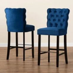 2pc Daphne Velvet Fabric Upholstered And Wood Counter Height Barstool Set - Baxton Studio 16 2pc Daphne Velvet Fabric Upholstered And Wood Counter Height Barstool Set - Baxton Studio -Home Furniture Shop-Baxton Studio GUEST b0f71ee2 2020 41a9 8b9c 30d04c442d4b