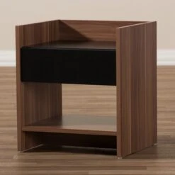 Vanda Modern And Contemporary Two - Tone Wood 1 - Drawer Nightstand - Brown - Baxton Studio 12 Vanda Modern And Contemporary Two - Tone Wood 1 - Drawer Nightstand - Brown - Baxton Studio -Home Furniture Shop-Baxton Studio GUEST b12e32db c5f1 4fb4 ae97 6443f7370d46