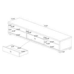 Beasley Wood 1 Drawer TV Stand For TVs Up To 65" Oak Brown/Black - Baxton Studio -Home Furniture Shop-Baxton Studio GUEST b1ee9b27 9e2f 4bed a48e a7bdce247159