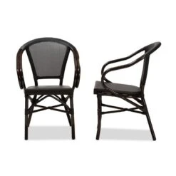 Set Of 2 Artus Indoor And Outdoor Stackable Bistro Dining Chairs - Baxton Studio