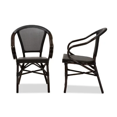 Set Of 2 Artus Indoor And Outdoor Stackable Bistro Dining Chairs - Baxton Studio 3 Set Of 2 Artus Indoor And Outdoor Stackable Bistro Dining Chairs - Baxton Studio