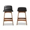 2pc Darrin Faux Leather And Wood Counter Height Barstools Black/Walnut/Brown - Baxton Studio -Home Furniture Shop-Baxton Studio GUEST b29d46f5 4439 4a3b 80d9 04dc69f63029