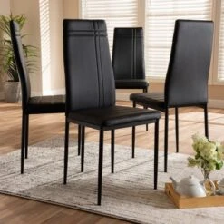 Set Of 4 Matiese Modern And Contemporary Faux Leather Upholstered Dining Chairs - Baxton Studio -Home Furniture Shop-Baxton Studio GUEST b30f4d35 604f 4e7f b90d e0737dc6eead