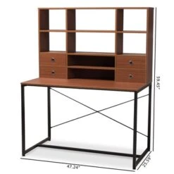 Edwin Rustic Industrial Style Wood And Metal 2 In 1 Bookcase Writing Desk Brown/Black - Baxton Studio -Home Furniture Shop-Baxton Studio GUEST b379882c 1285 4a67 bc7e 94497a85202d