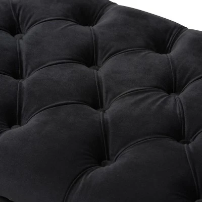 Chandelle Luxe And Contemporary Velvet Upholstered Bench Black - Baxton Studio 5 Chandelle Luxe And Contemporary Velvet Upholstered Bench Black - Baxton Studio - Image 3