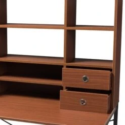 Edwin Rustic Industrial Style Wood And Metal 2 In 1 Bookcase Writing Desk Brown/Black - Baxton Studio -Home Furniture Shop-Baxton Studio GUEST b438c956 bcd2 4efb 9ee3 8f881208a256