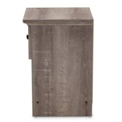 Dara 1 Drawer Wood Nightstand Gray/Brown/Black - Baxton Studio -Home Furniture Shop-Baxton Studio GUEST b4605c49 c24c 4b9b a4df 40db8a4109eb