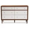 Harlow Mid-Century Modern Scandinavian Style Wood 6 Drawer Storage Dresser White/Walnut - Baxton Studio -Home Furniture Shop-Baxton Studio GUEST b46d68f6 e684 40ae 881e c4f8c237b444