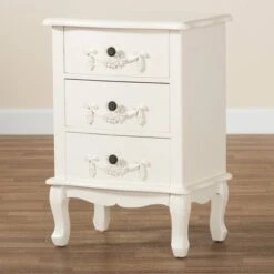 Callen Wood 3 Drawer Nightstand White - Baxton Studio 18 Callen Wood 3 Drawer Nightstand White - Baxton Studio -Home Furniture Shop-Baxton Studio GUEST b5633e40 d34f 44a0 bffe 059f89f351ac