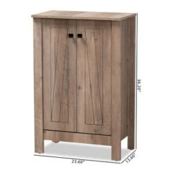 Derek Wood 2 Door Shoe Cabinet-Oak - Baxton Studio -Home Furniture Shop-Baxton Studio GUEST b5a0a56b 9483 438a bc4b b92370938f28