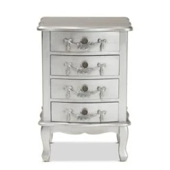 Callen Brushed Wood 4 Drawer Nightstand Silver - Baxton Studio 13 Callen Brushed Wood 4 Drawer Nightstand Silver - Baxton Studio -Home Furniture Shop-Baxton Studio GUEST b60b7f2f a5d8 428e a323 a6acf082cdc3