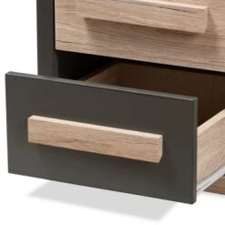 Pandora Modern And Contemporary Two-Tone 2 Drawer Nightstand Dark Gray - Baxton Studio -Home Furniture Shop-Baxton Studio GUEST b75eb5bc 94eb 4a4b a660 21ac87b40674