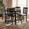 5pc Arden Upholstered Wood Pub Counter Height Dining Set Gray/Espresso - Baxton Studio -Home Furniture Shop-Baxton Studio GUEST b8455a32 8879 4b08 b291 8d2e17765928