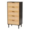 Maureen Wood And Rattan 5 Drawer Storage Chest Espresso/Natural Brown - Baxton Studio -Home Furniture Shop-Baxton Studio GUEST b9cb50c9 dc26 4563 bcd6 ababbcf653ff