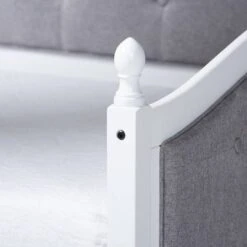 Twin Marlie Upholstered Daybed With Trundle Gray/White - Baxton Studio -Home Furniture Shop-Baxton Studio GUEST ba00fce4 b277 422e 9b40 db4972770811