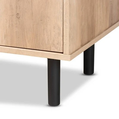 Patterson Wood 2 Door Kitchen Storage Cabinet Oak Brown - Baxton Studio 7 Patterson Wood 2 Door Kitchen Storage Cabinet Oak Brown - Baxton Studio - Image 5