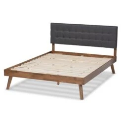 Devan Fabric Upholstered Walnut Finished Platform Bed - Baxton Studio 10 Devan Fabric Upholstered Walnut Finished Platform Bed - Baxton Studio -Home Furniture Shop-Baxton Studio GUEST ba68e21c 8183 44a0 ba4f 7125a8ebc649