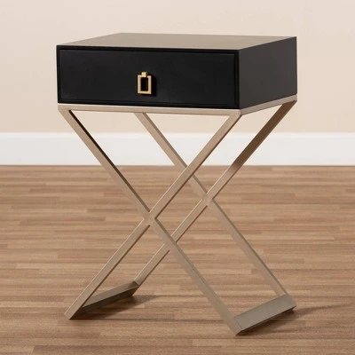 1 Drawer Patricia Brass Tone Metal Nightstand - Baxton Studio 10 1 Drawer Patricia Brass Tone Metal Nightstand - Baxton Studio - Image 8
