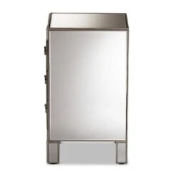 Ewan Mirrored 3 Drawer Nightstand Silver - Baxton Studio 11 Ewan Mirrored 3 Drawer Nightstand Silver - Baxton Studio -Home Furniture Shop-Baxton Studio GUEST bba846d0 852f 43be b0bd d066b75f4697