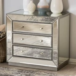 Edeline Hollywood Regency Glamour Style Mirrored 3 Drawer Chest Baxton Studio 12 Edeline Hollywood Regency Glamour Style Mirrored 3 Drawer Chest Baxton Studio -Home Furniture Shop-Baxton Studio GUEST bbcc1eb0 63eb 4882 9343 f76bf29f5dad