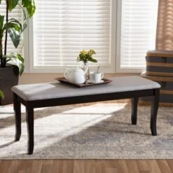 Cornelie Fabric Upholstered Wood Dining Bench - Baxton Studio -Home Furniture Shop-Baxton Studio GUEST bcbe798c 289b 49fc 9489 fcddd1cafac4