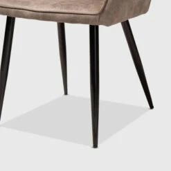 Set Of 2 Belen Imitation Leather Upholstered Metal Dining Chairs Gray/Brown - Baxton Studio -Home Furniture Shop-Baxton Studio GUEST bd3e2a07 95c9 4db0 bca1 f429a5611fc7