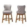 2pc Gradisca Wood Swivel Counter Stool Set Gray/Walnut Brown - Baxton Studio 2 2pc Gradisca Wood Swivel Counter Stool Set Gray/Walnut Brown - Baxton Studio -Home Furniture Shop-Baxton Studio GUEST bd7edb2c 7a60 441d 8b85 694a1498ee96